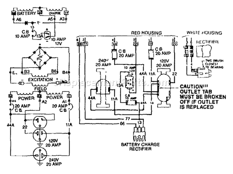 Page B Diagram and Parts List for 8919-0  Briggs and Stratton Generator